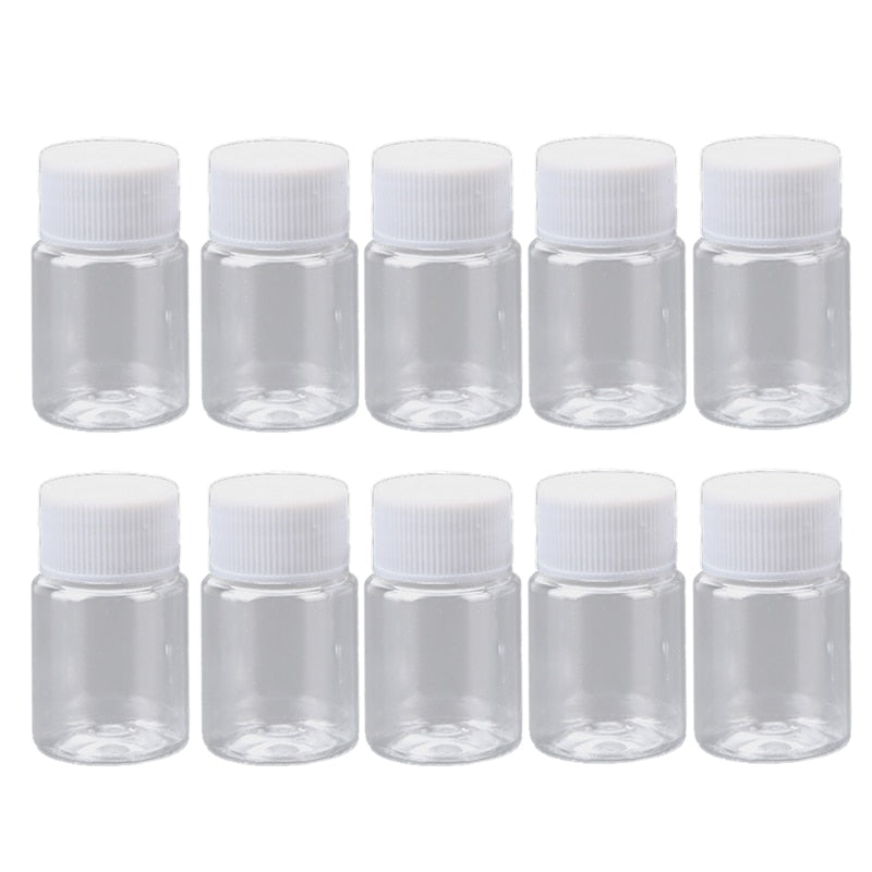 20ml Refillable Container Bottle with Top Cap x 10 Resin