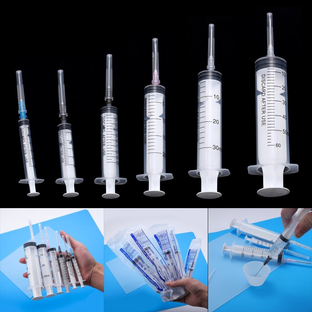 3-60ml Reusable Plastic Syringe Epoxy Resin Injection Pipette Tools Resin