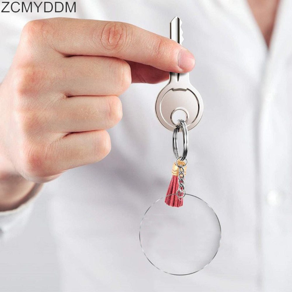 30 x Clear Acrylic Key Ring Sets - Christmas Tree 