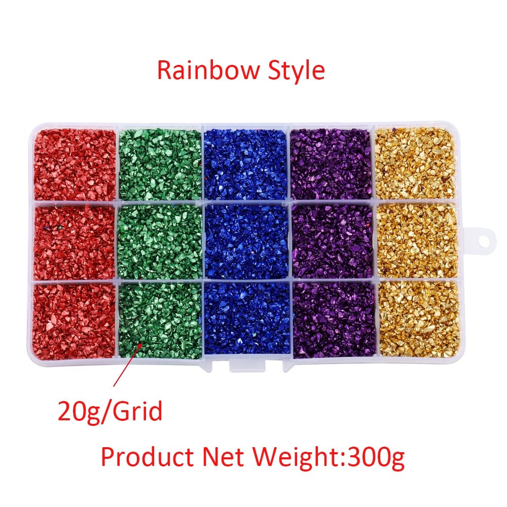 300gms 15 Grid/Box Crushed Stones Mix Ins resin