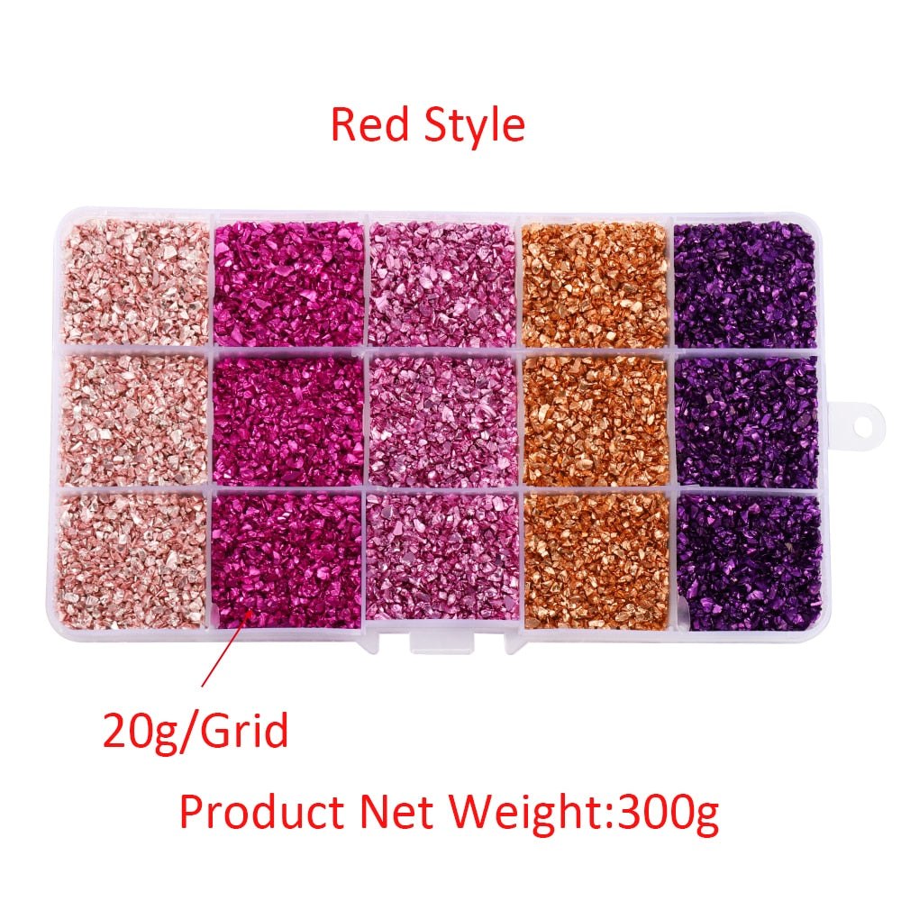 300gms 15 Grid/Box Crushed Stones Mix Ins resin