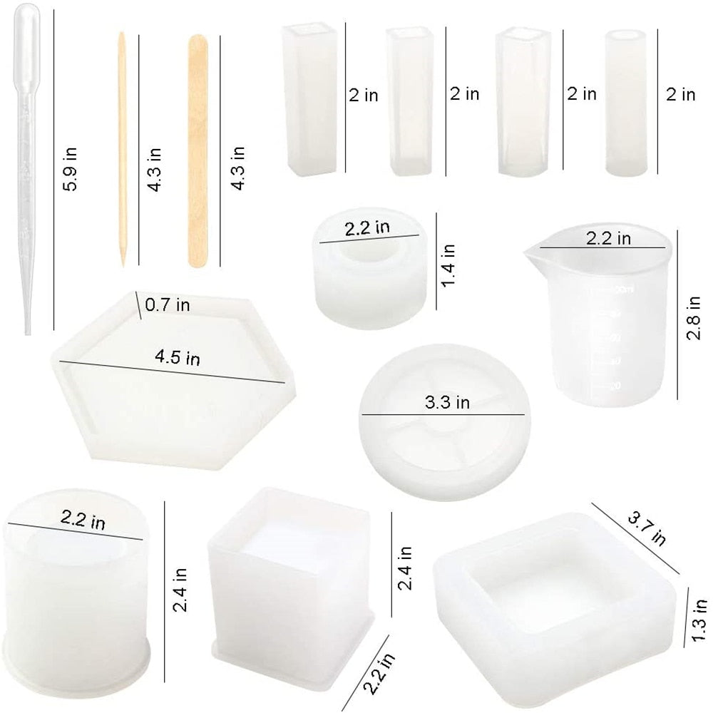 37pc Resin Mould Trinket and Coaster Silicone Mould Starter Pack