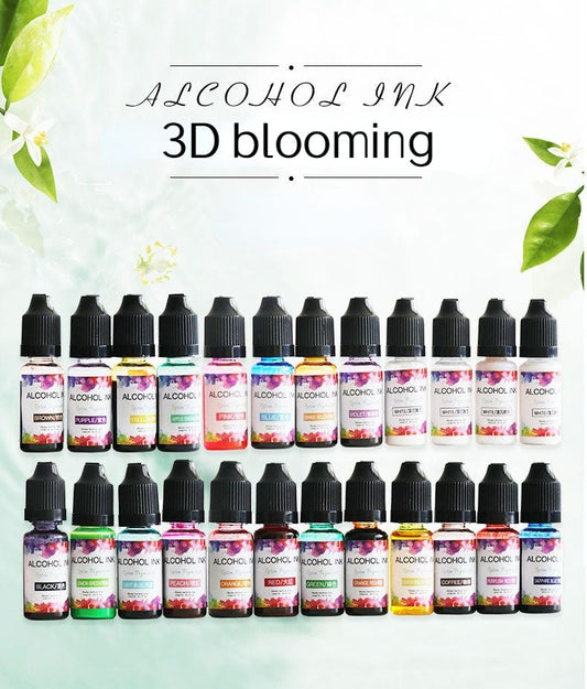 3D Blooming Fluid Alcohol Ink - 24 Bottle Set Resin