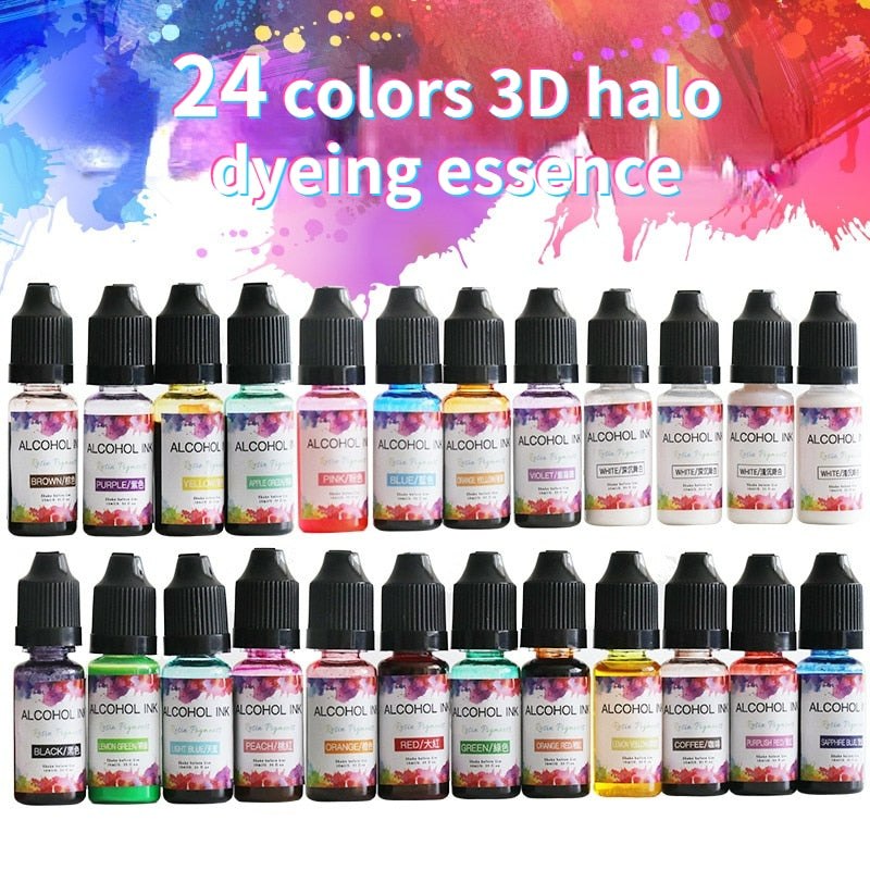 3D Blooming Fluid Alcohol Ink - 24 Bottle Set Resin