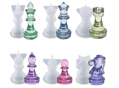 Chess Piece Set Silicone Mould Kit DIY Epoxy Resin Moulds