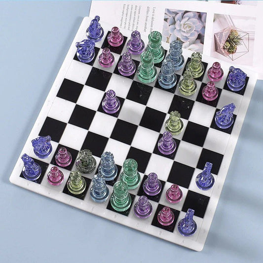 Chess Piece Set Silicone Mould Kit DIY Epoxy Resin Moulds
