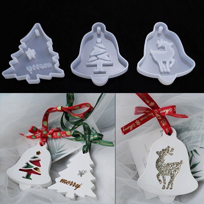 3D Epoxy Resin Hanging Christmas Tree Ornament Pendant Silicone Mould Resin Mould