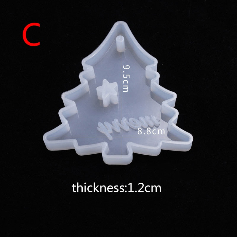 3D Epoxy Resin Hanging Christmas Tree Ornament Pendant Silicone Mould Resin Mould