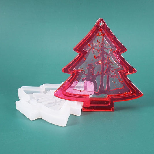 3D Layered Christmas Tree Ornament Snowman Resin Mould Resin Mould