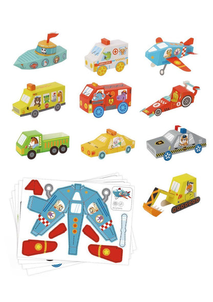 PAPER MODEL VEHICLES CRAFT KIT 