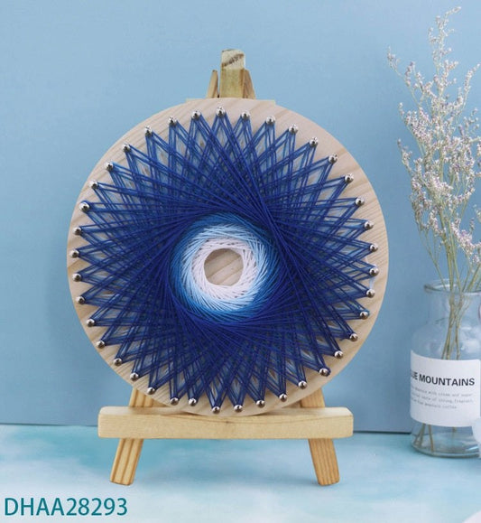 3D String Art Kit With BONUS Mini Easel Stand - Blue Circle