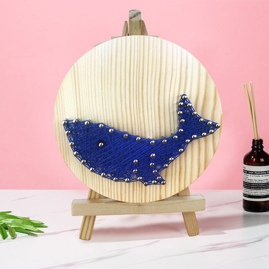 3D String Art Kit With BONUS Mini Easel Stand - Blue Whale