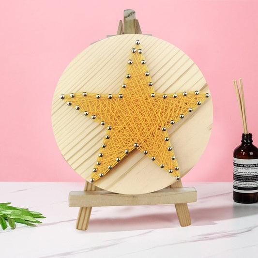 3D String Art Kit With BONUS Mini Easel Stand - Gold Yellow Star