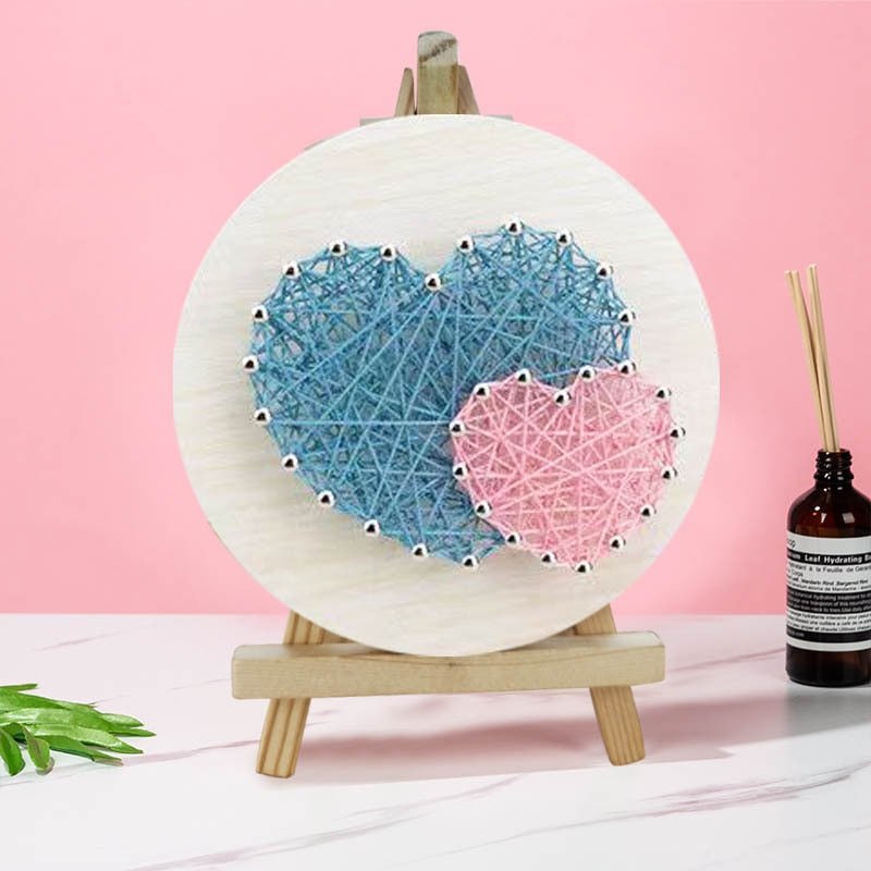 3D String Art Kit With BONUS Mini Easel Stand - Love Hearts