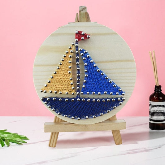 3D String Art Kit With BONUS Mini Easel Stand - Sail Boat