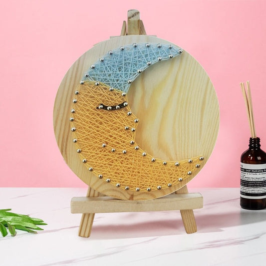 3D String Art Kit With BONUS Mini Easel Stand - Sleepy Moon