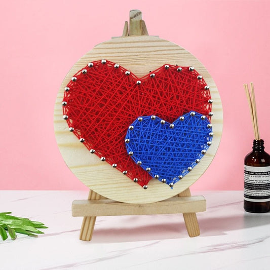 3D String Art Kit With BONUS Mini Easel Stand - Two Hearts