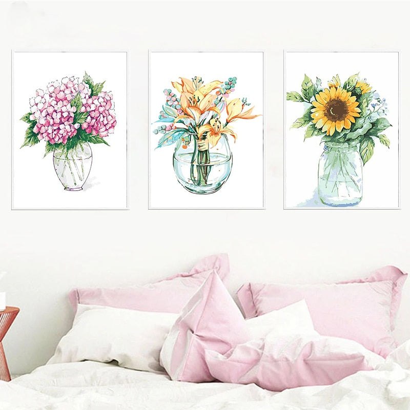 3PC Bundle Paint By Numbers - Floral Vases 