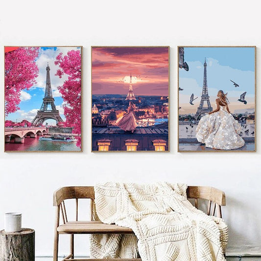 3PC Bundle Paint By Numbers - Pink Paris 