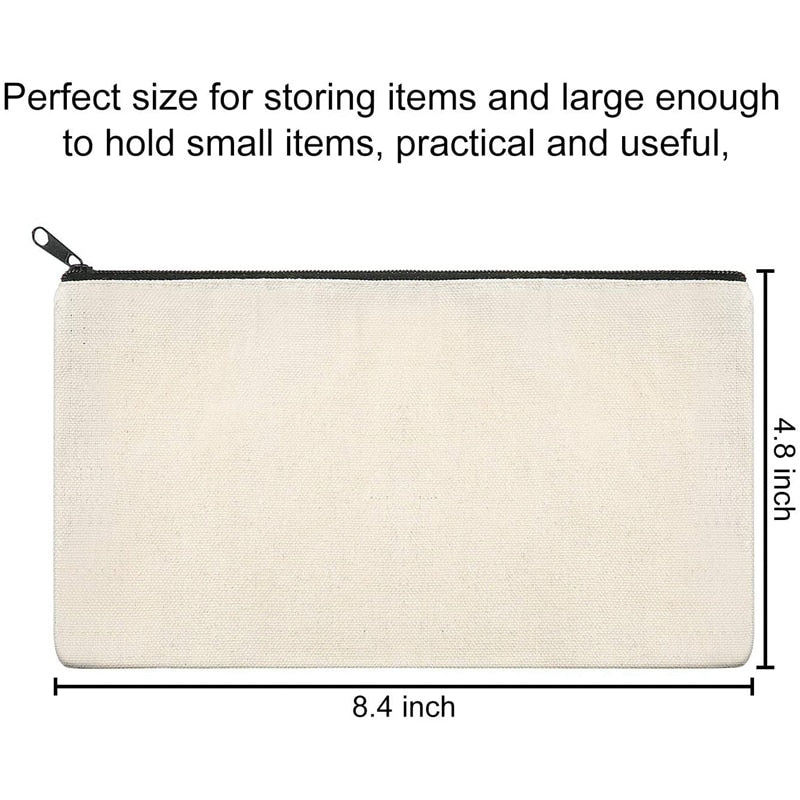 40 Pack Blank Canvas Zipper Bags Blanks