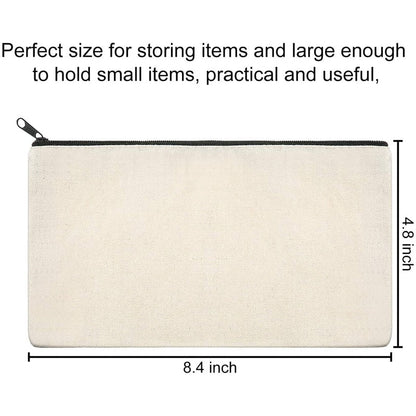 40 Pack Blank Canvas Zipper Bags Blanks