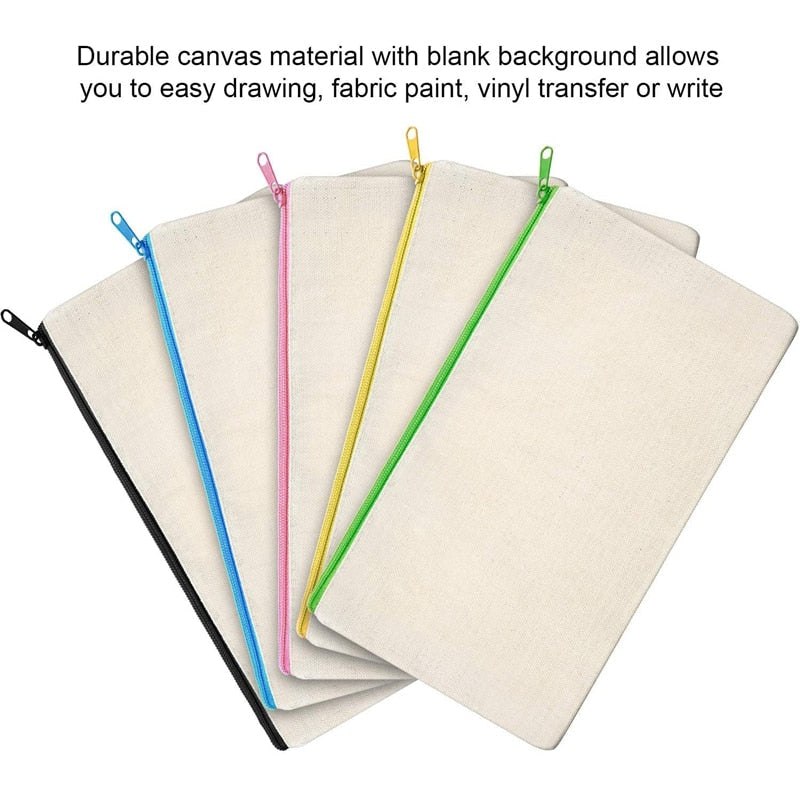 40 Pack Blank Canvas Zipper Bags Craft Outlet Australia