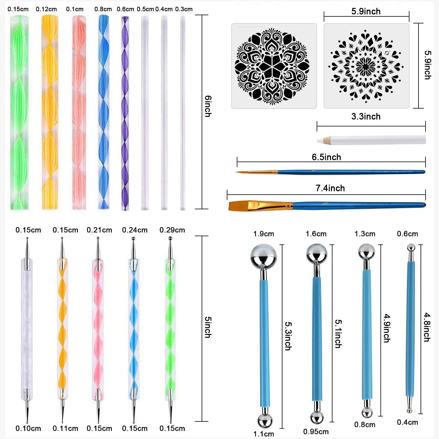 45 PCS Mandala Dotting Tools Set with bonus mini easels Art Kit