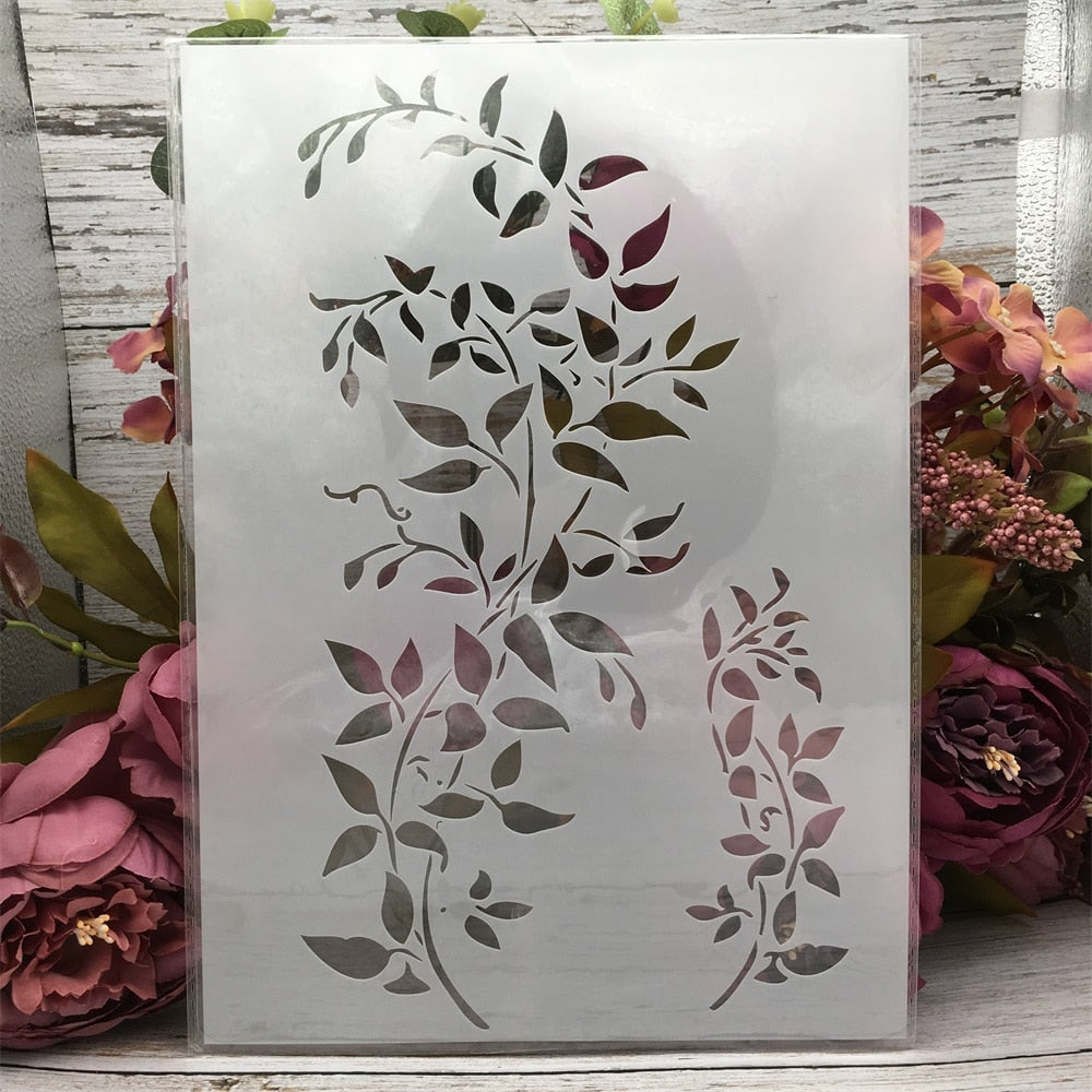 4Pcs A4 Layering Art Stencils 4 Pack - Floral