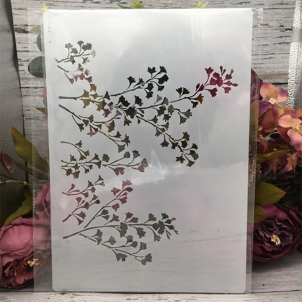 4Pcs A4 Layering Art Stencils 4 Pack - Floral