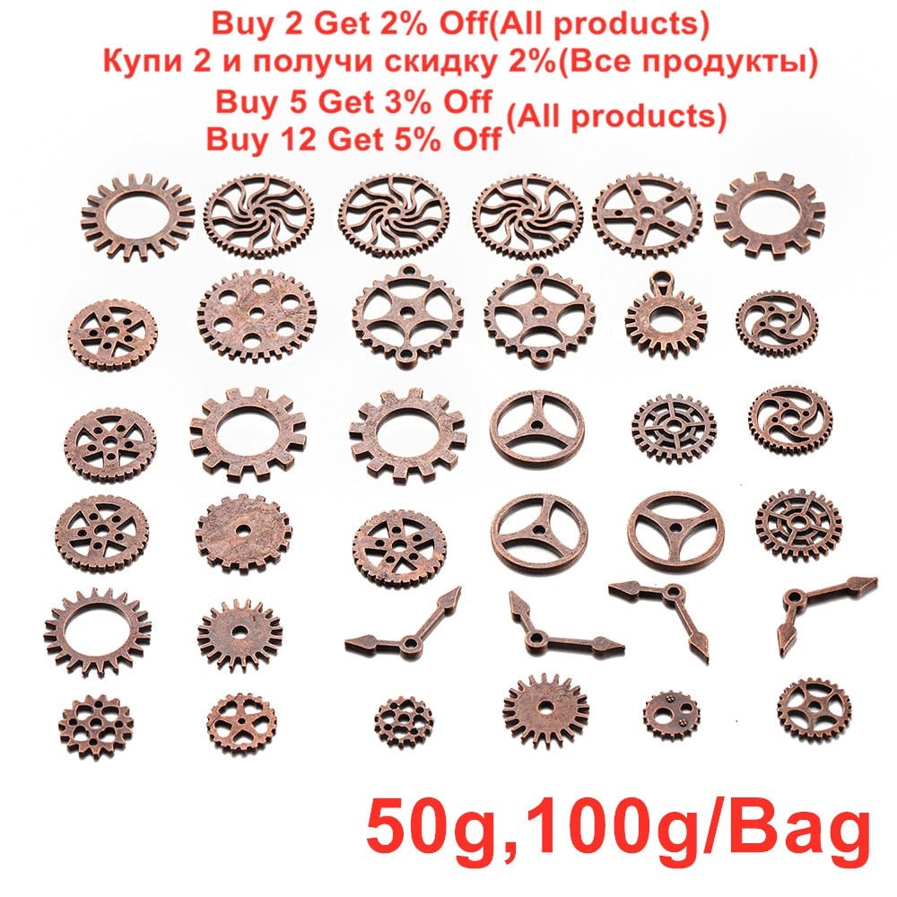 50/100g Vintage Steampunk Cogs Mix Ins Resin