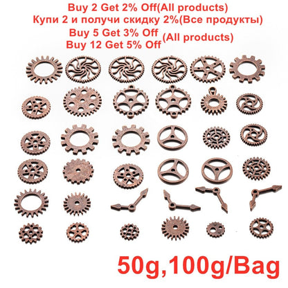 50/100g Vintage Steampunk Cogs Mix Ins Resin