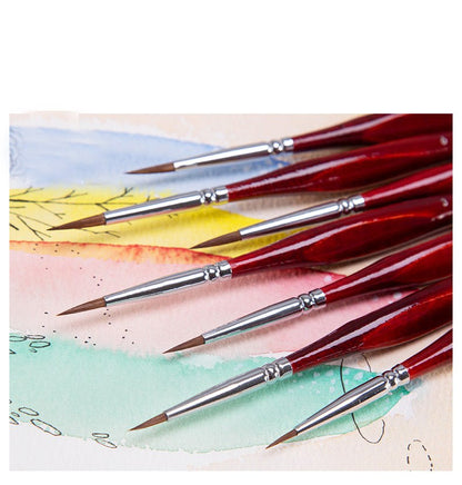 6Pcs Extra Fine Paint By Numbers Brushes Set 