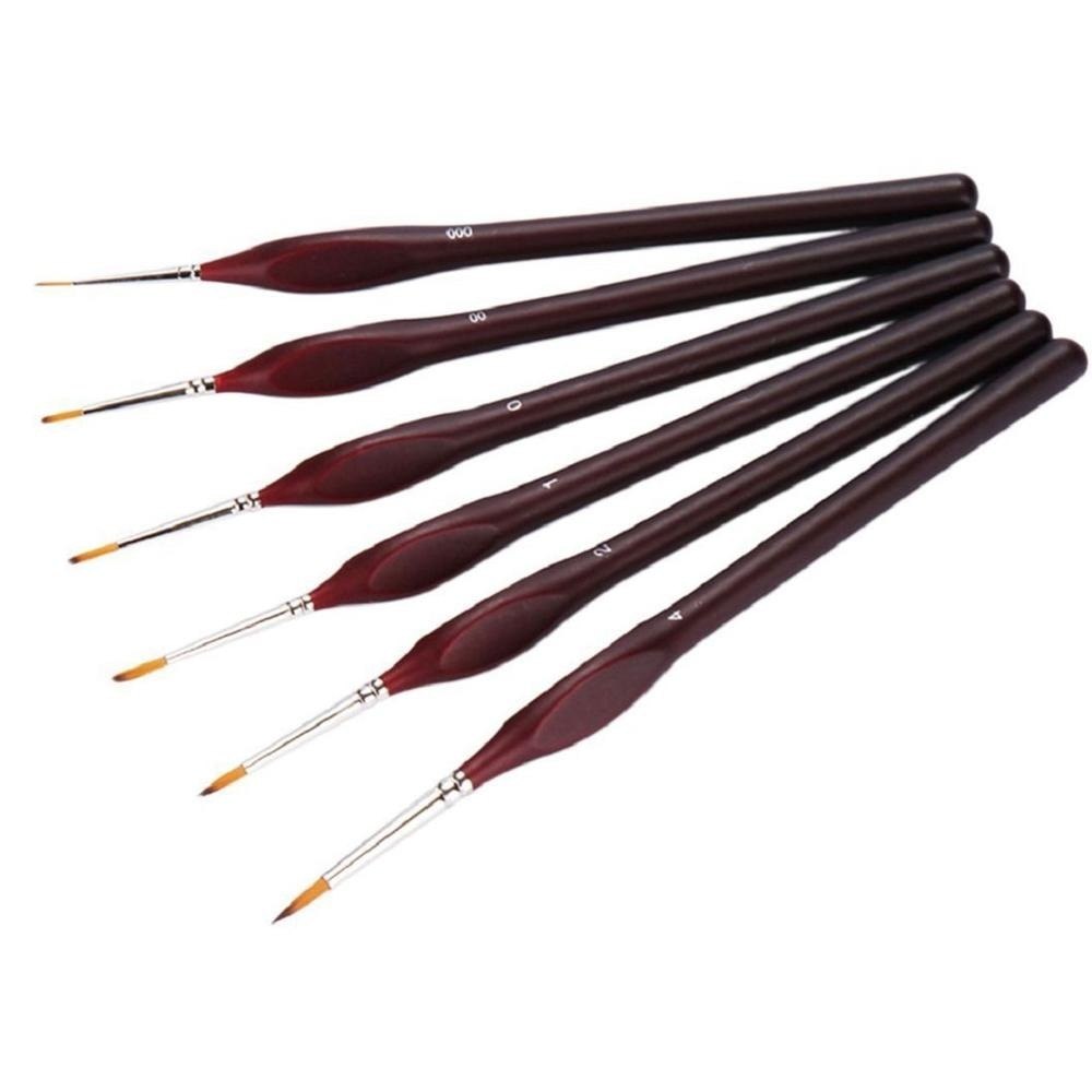 6Pcs Extra Fine Paint By Numbers Brushes Set 