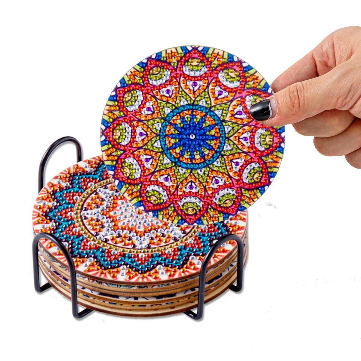 6pc/Sets Diamond Painting Coasters Kits With Holder - Rich Mandalas