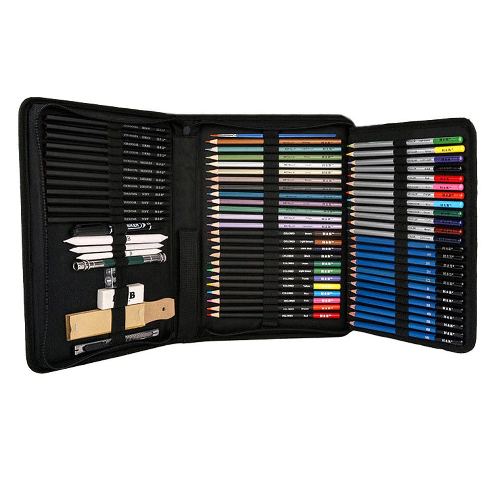 72pcs Professional Drawing Artist Kit Set Pencils and Sketch Charcoal Art Tools Home & Garden > Hobbies