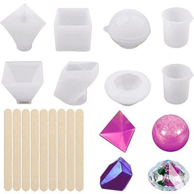 8pc Resin Mould 3D Resin Mould Starter Pack