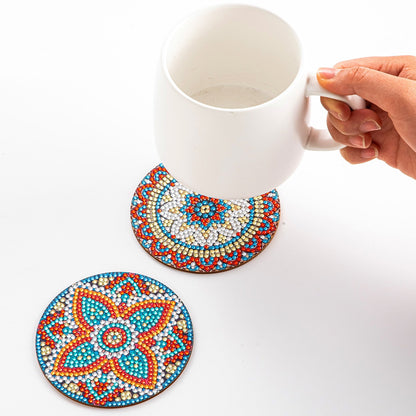 8pc/Sets Diamond Painting Coasters Kits With Holder - Pretty Mandalas