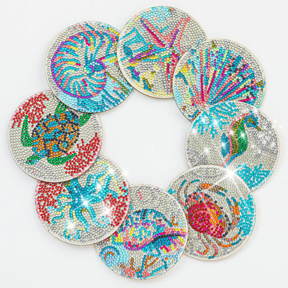 8pc/Sets Diamond Painting Coasters Kits With Holder - Colours Under the Sea