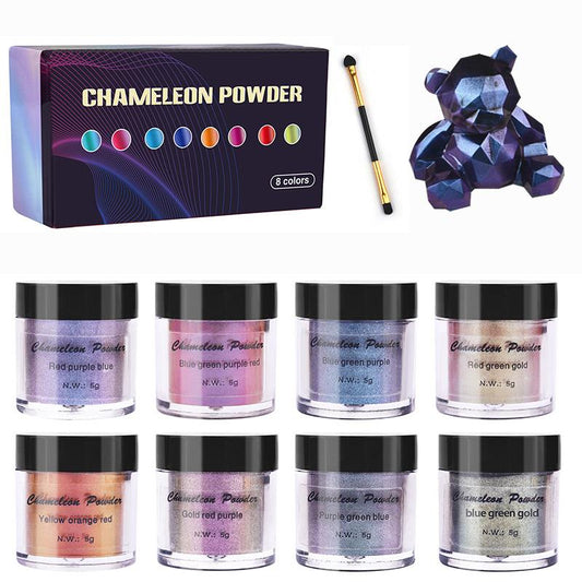 8pcs Mirror Chameleon Pigment Powder Resin