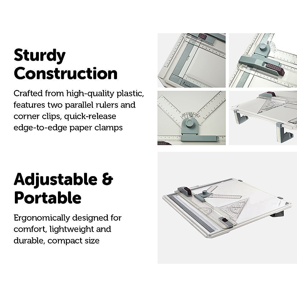 A3 Drawing Board Table with Parallel Motion and Adjustable Angle Drafting Furniture > Office