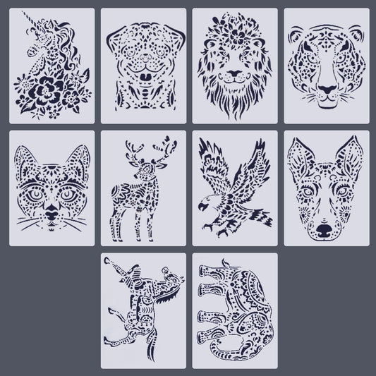 A4 Animal Stencils 10 Pack