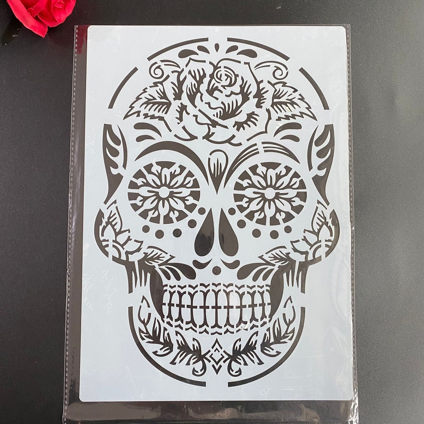 A4 Mandala Sugar Skull Painting Stencils 4 Pack