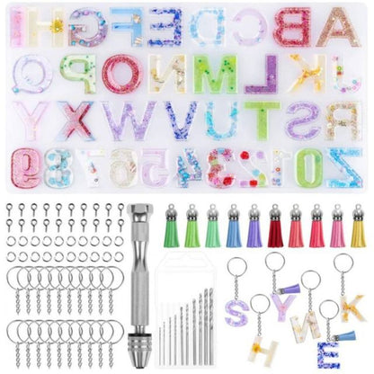 Alphabet Silicone Mould Keyring Tassel Kit Resin Moulds