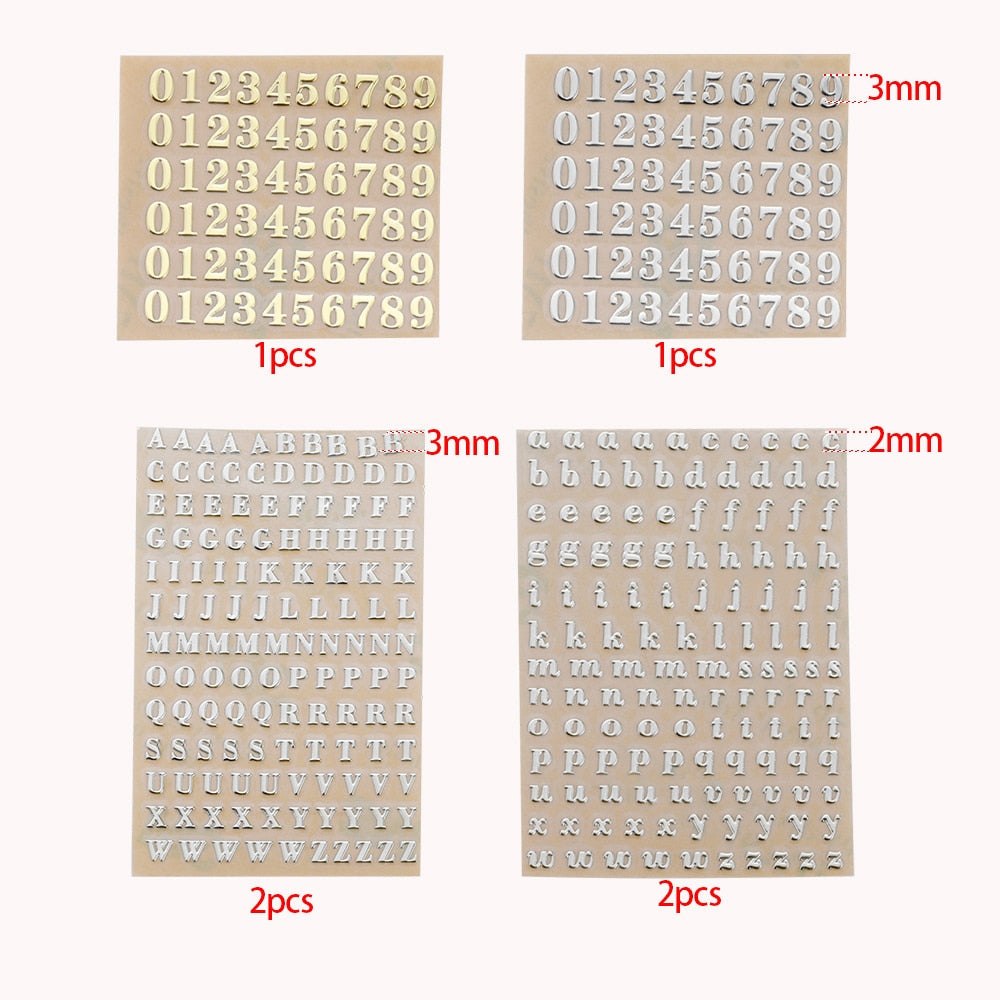 Alphabet and Numbers Stickers Resin