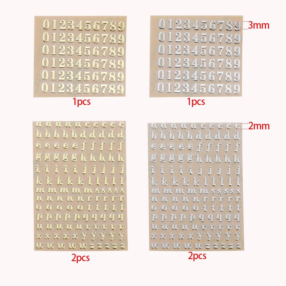 Alphabet and Numbers Stickers Resin