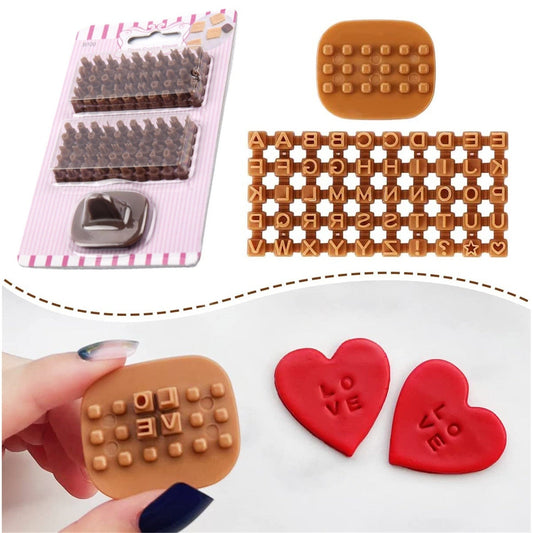 Alphanumeric Clay Letter Stamps Stamping Set