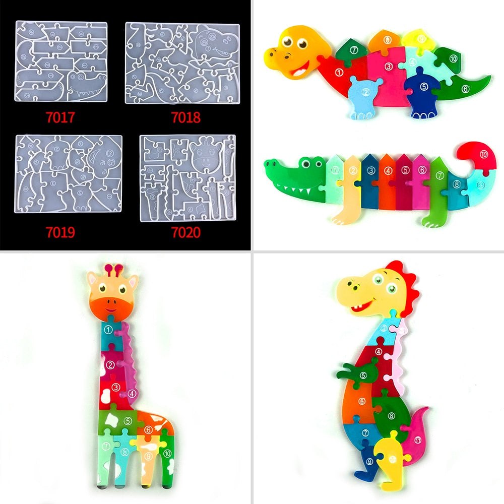 Animal Jigsaw Puzzle Resin Silicone Moulds Resin Moulds