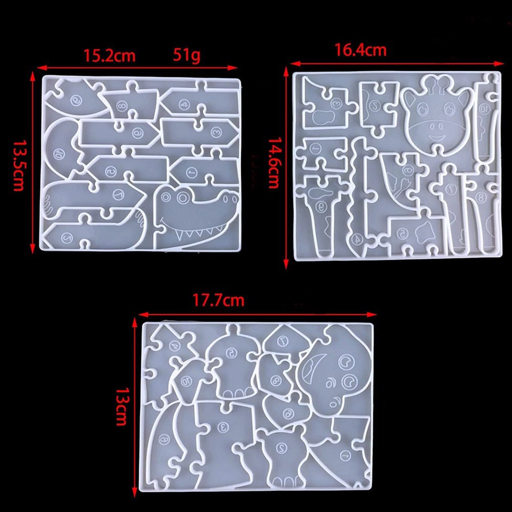 Animal Jigsaw Puzzle Resin Silicone Moulds Resin Moulds