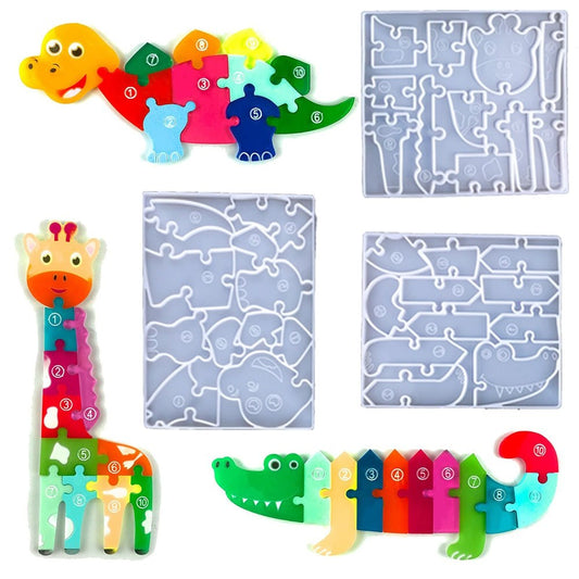 Animal Jigsaw Puzzle Resin Silicone Moulds Resin Moulds