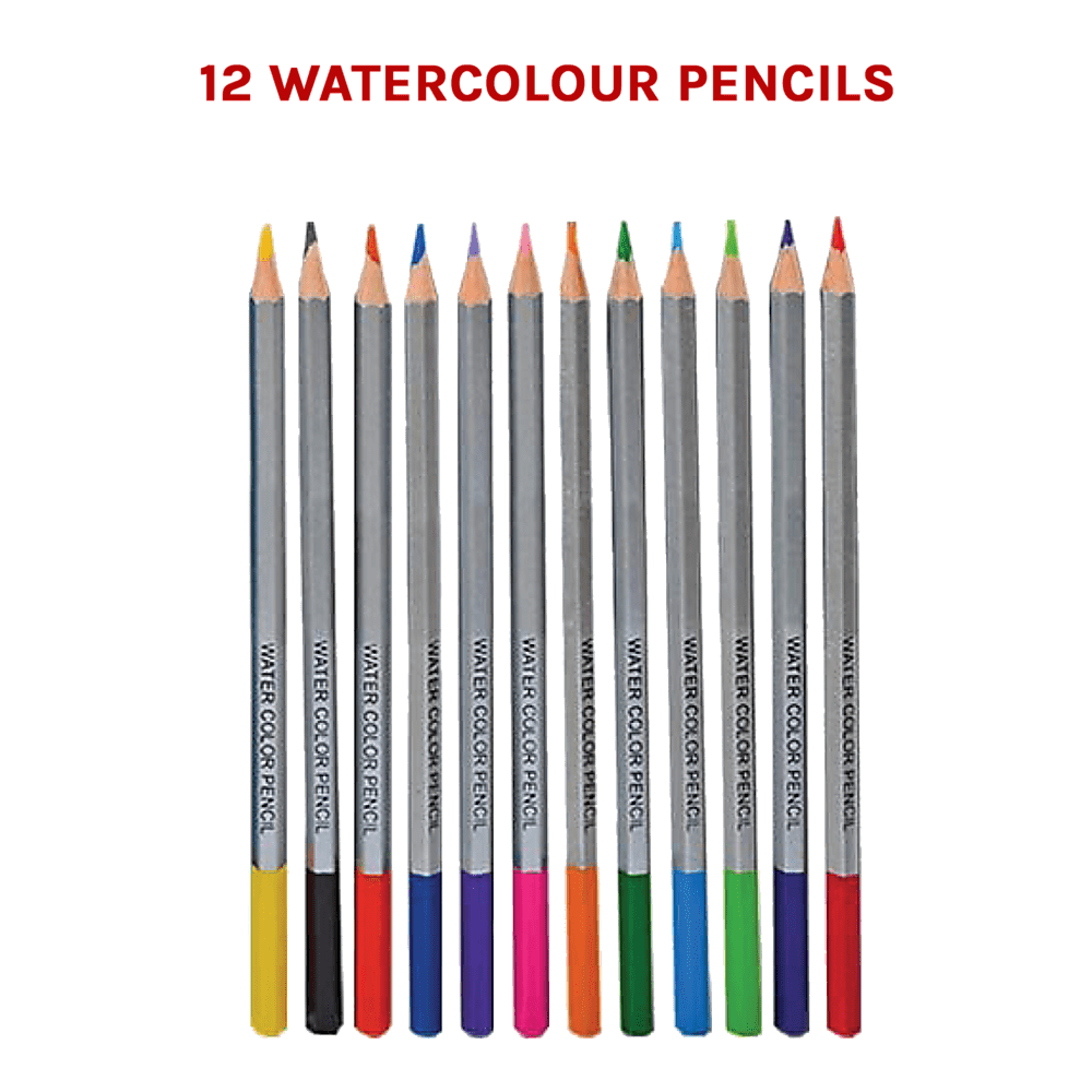KALOUR Sketching Coloring Art Set - 38 Pieces Drawing Kit with Sketch Pencils,Watercolor Pencils,Charcoal,Brush,Eraser -Portable Zippered Travel